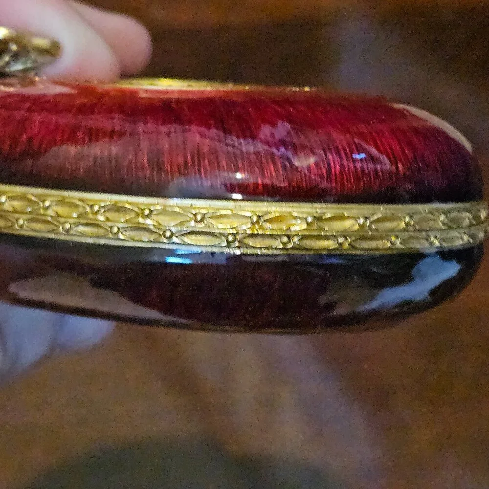 RARE JAY STRONGWATER HEART BUTTERFLY ENAMEL CRYSTAL JEWELRY VANITY TRINKET BOX